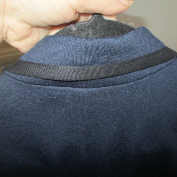 Gap The Classic Academy Blazer Sz. 12 Navy Blue black trim lined m - Picture 4 of 4